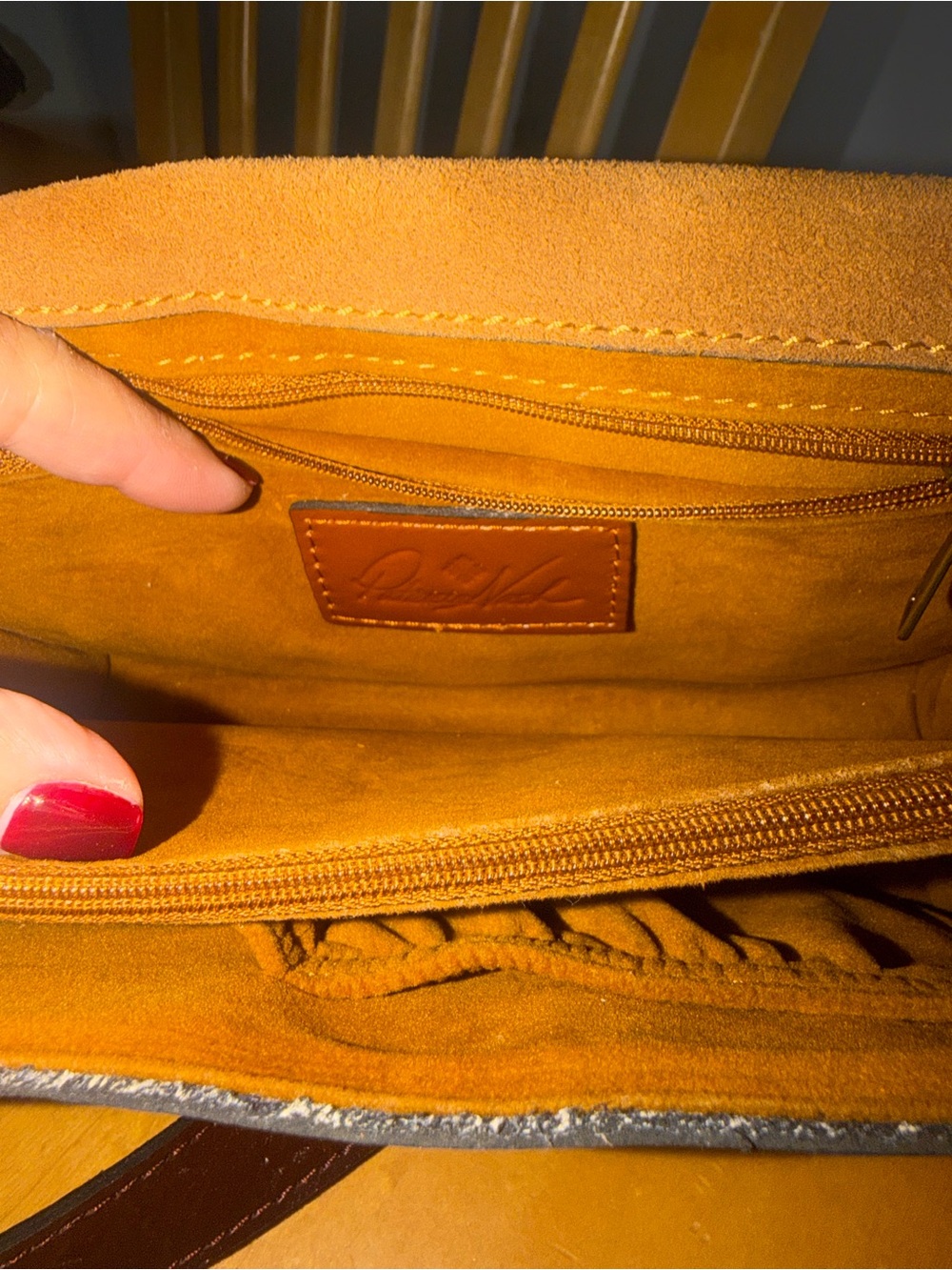 Patricia Nash Brown Floral Italian Leather Crossbody Sienna Sunset Collection - Picture 8 of 16
